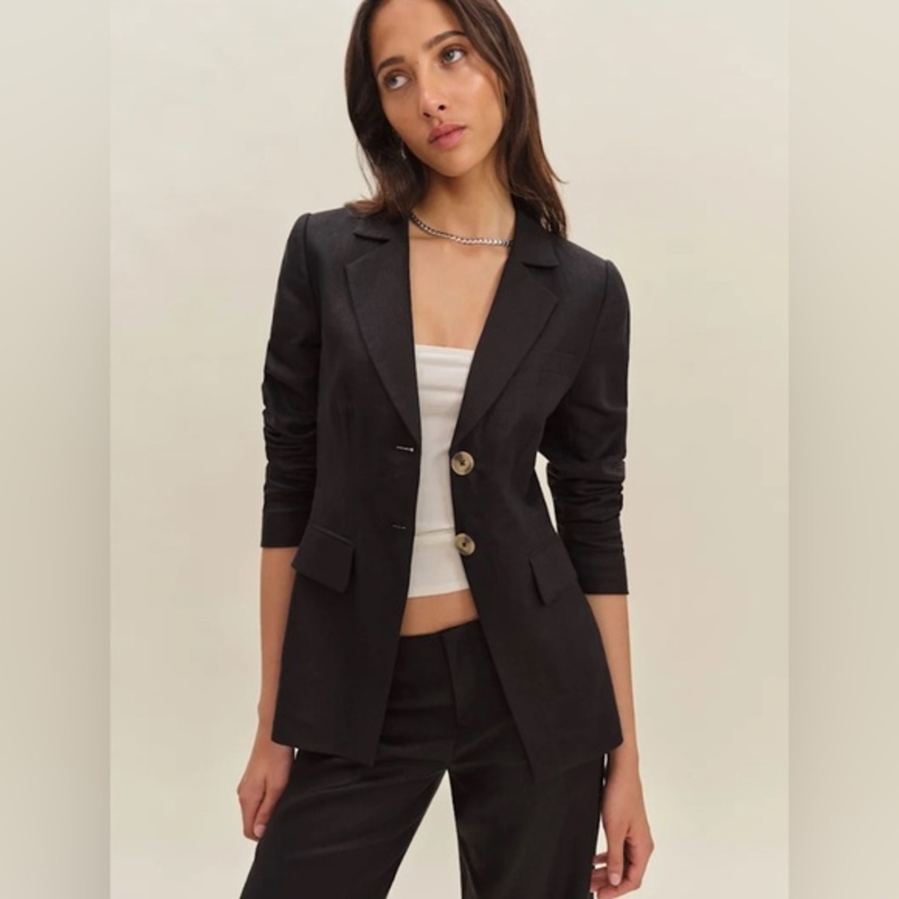 New Reformation Bondi Linen Jacket Blazer
